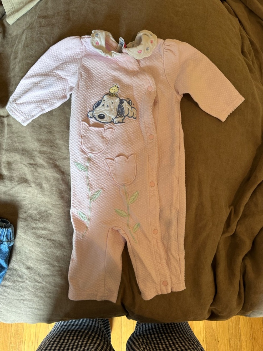 Vintage Peanuts Snoopy Floral Onesie